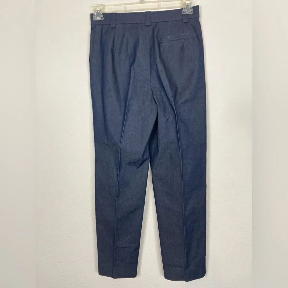 Talbots NWOT dark chambray high waist slim trousers - Picture 4 of 10